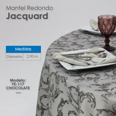 Mantel Yackard Redondo YE-117 CHOCOLATE: imagen 6
