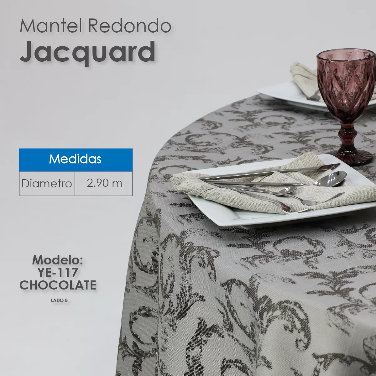 Mantel Yackard Redondo YE-117 CHOCOLATE: imagen 6