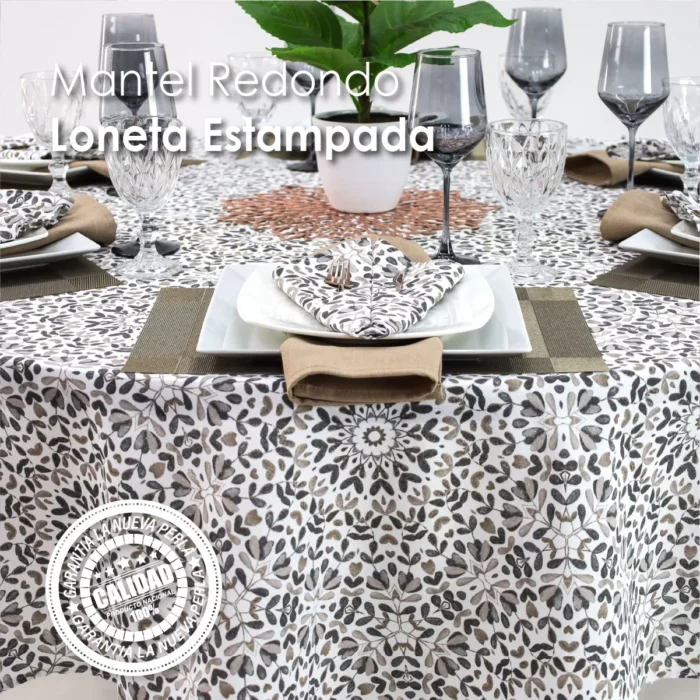 Mantel Loneta Redondo LE-192 2.20 Diámetro