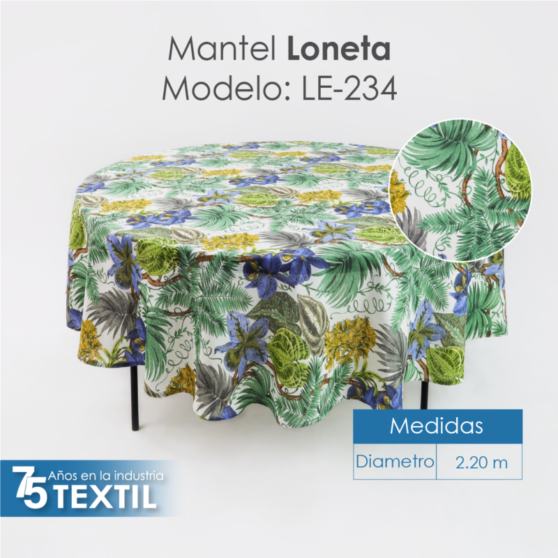 Mantel Loneta Redondo LE-234 2.20 Diámetro