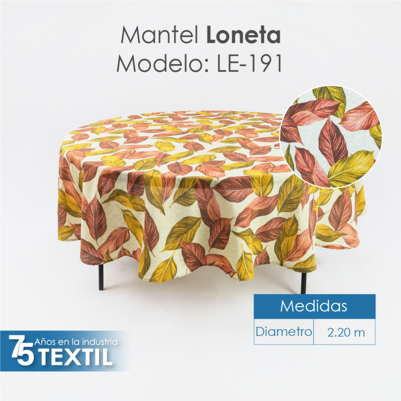 Mantel Loneta Redondo LE-191 2.20 Diámetro