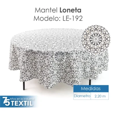 Mantel Loneta Redondo LE-192 2.20 Diámetro: imagen 2