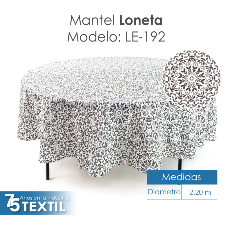 Mantel Loneta Redondo LE-192 2.20 Diámetro