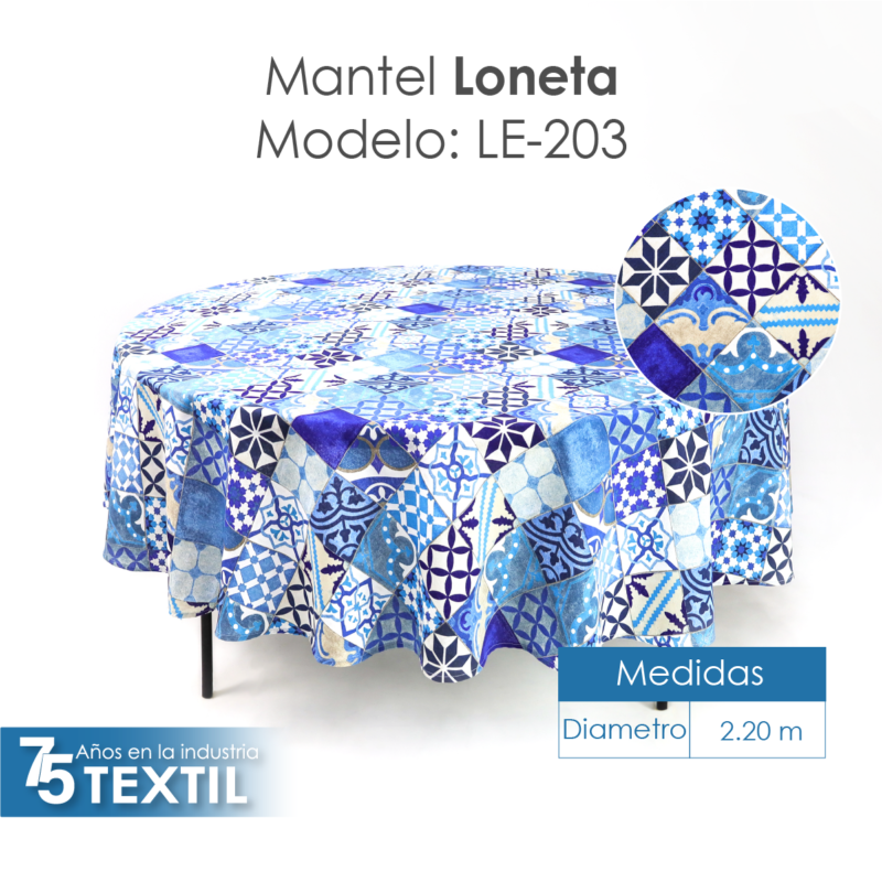 Mantel Loneta Redondo LE-203 2.20 Diámetro