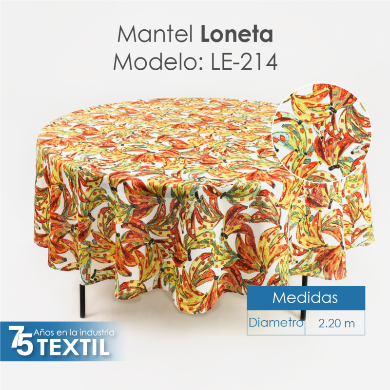 Mantel Loneta Redondo LE-214 2.20 Diámetro