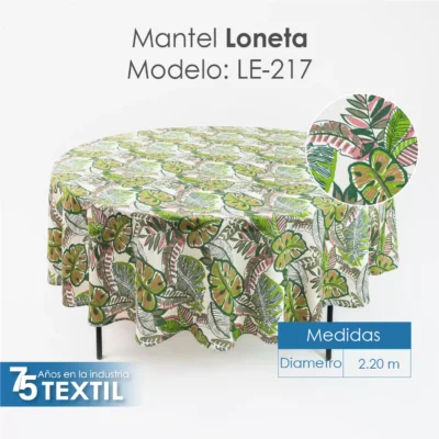 Mantel Loneta Redondo LE-217 2.20 Diámetro: imagen 2