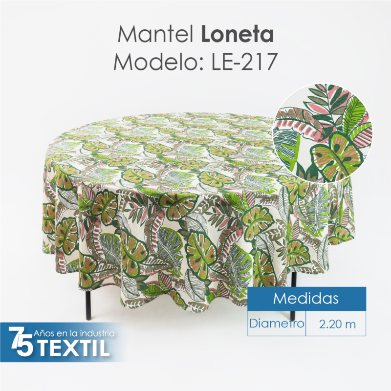 Mantel Loneta Redondo LE-217 2.20 Diámetro