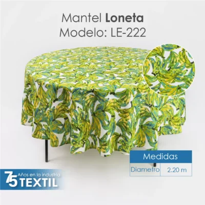 Mantel Loneta Redondo LE-222 2.20 Diámetro: imagen 2