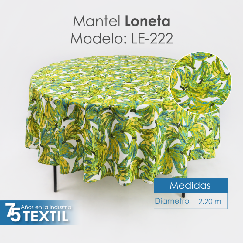 Mantel Loneta Redondo LE-222 2.20 Diámetro