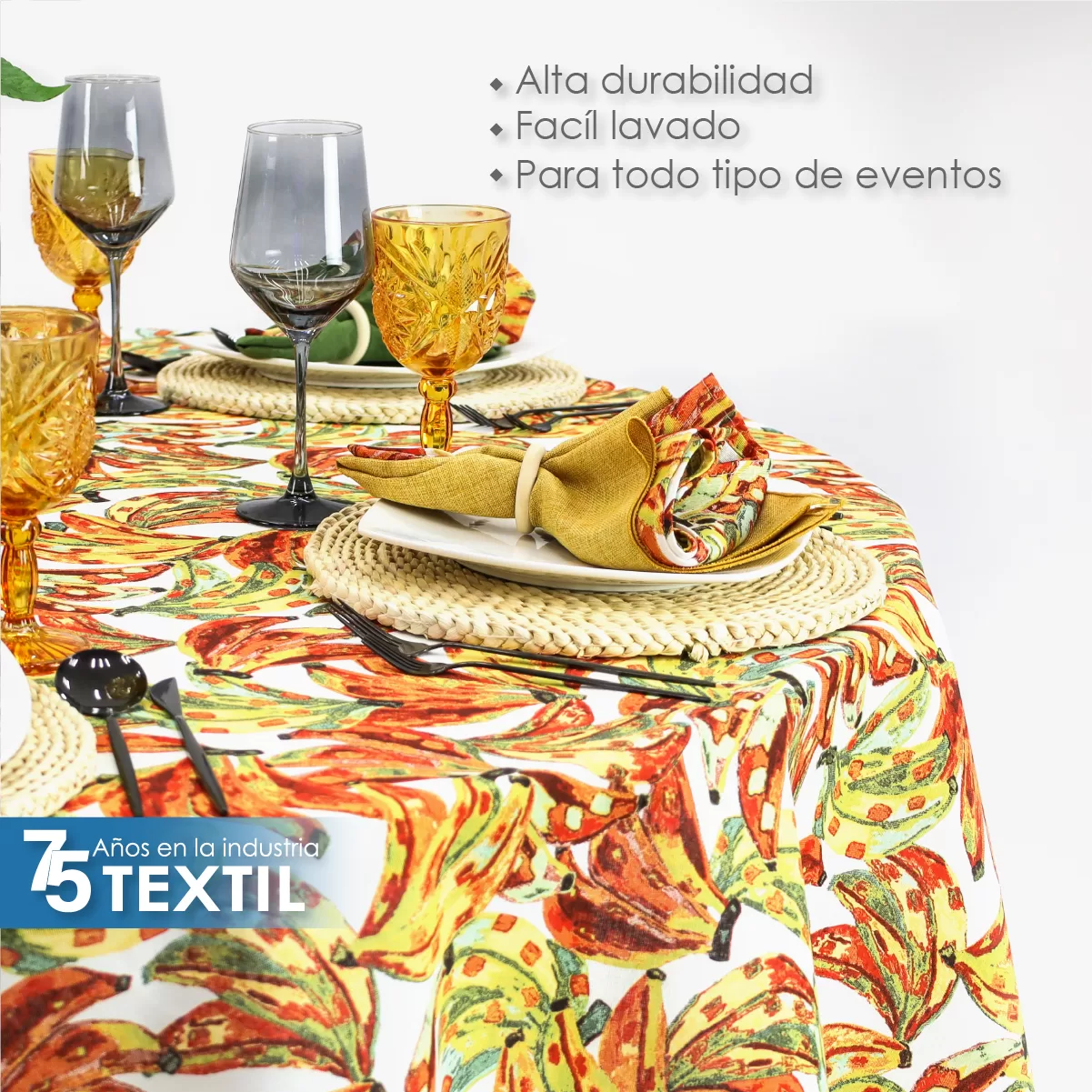 Mantel Loneta Redondo LE-214 2.20 Diámetro: imagen 5