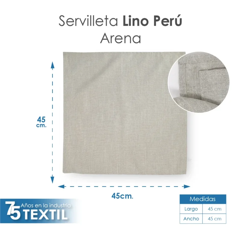 Servilleta Lino Perú 45 x 45 cm Arena
