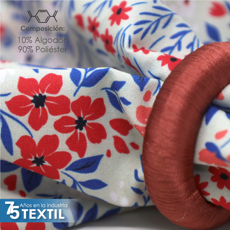 Servilleta Popelina Fina 45x45 cm Flores Coral