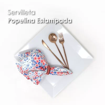 Servilleta Popelina Fina 45x45 cm Flores Coral: imagen 4