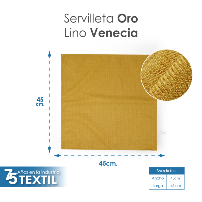 Servilleta Lino Venecia 45x45 cm Oro