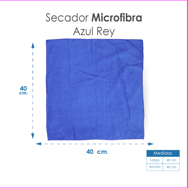 Secador Microfibra 40X40 Color Azul Rey