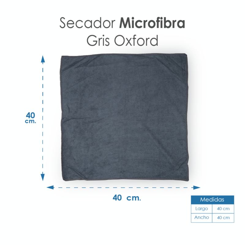 Secador Microfibra 40X40 Color Gris Oxford