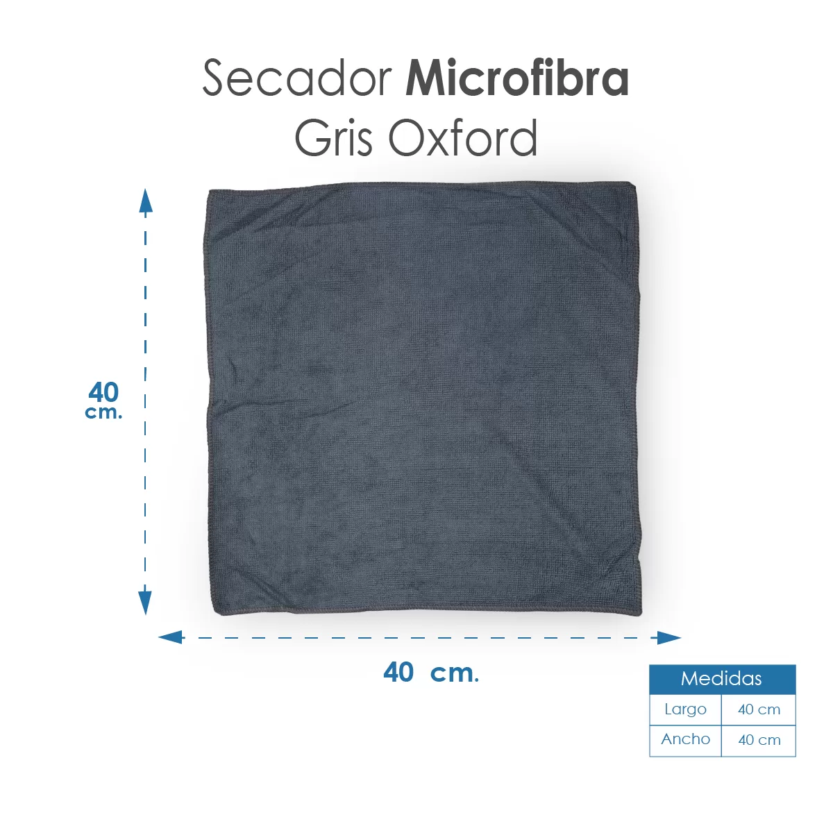Secador Microfibra 40X40 Color Gris Oxford: imagen 2