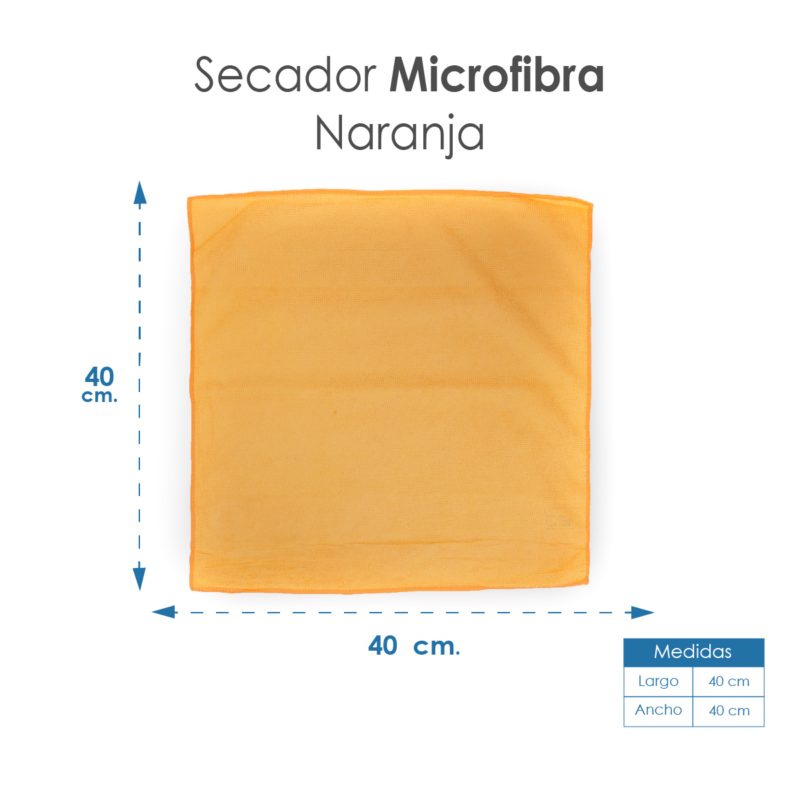 Secador Microfibra 40X40 Color Naranja