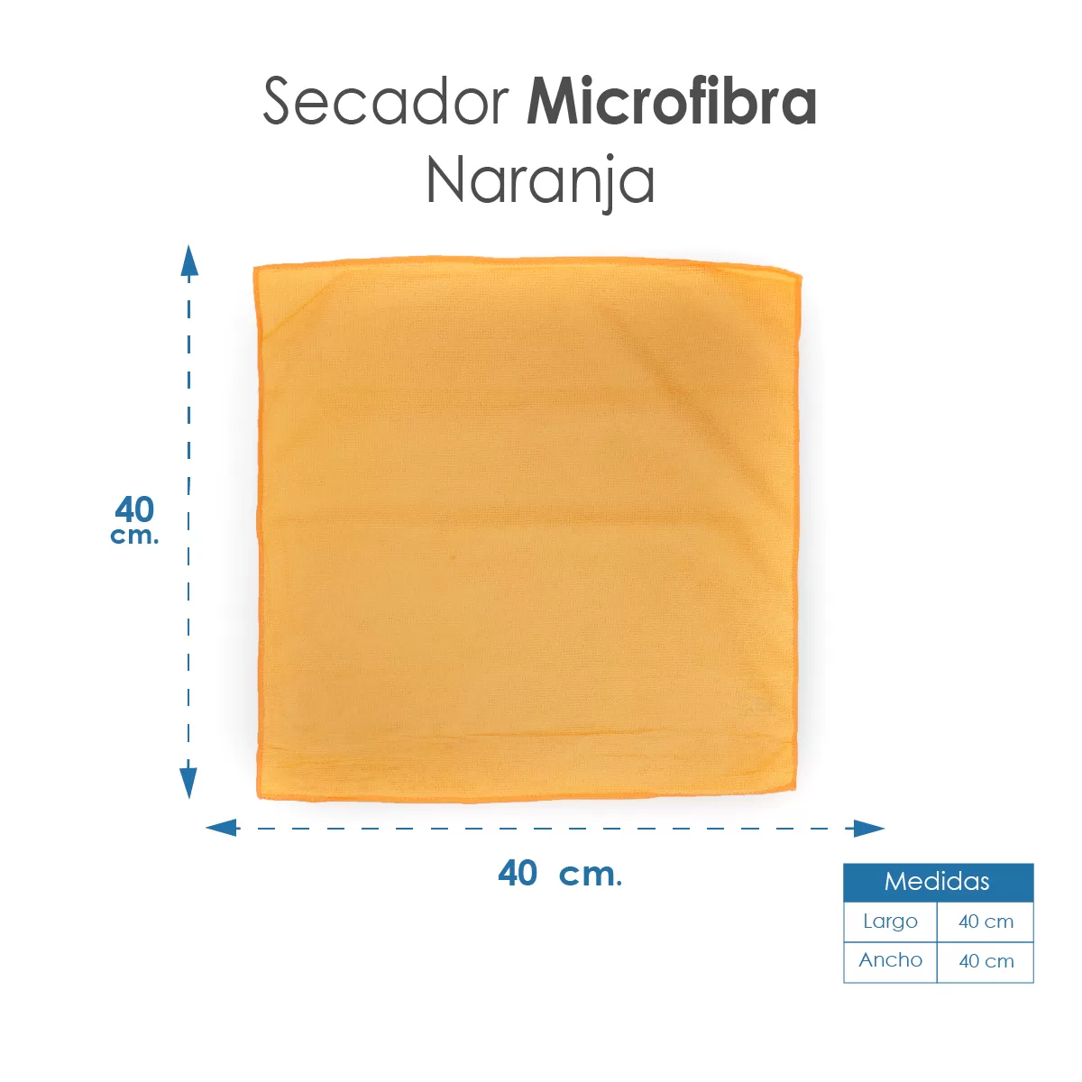 Secador Microfibra 40X40 Color Naranja: imagen 2