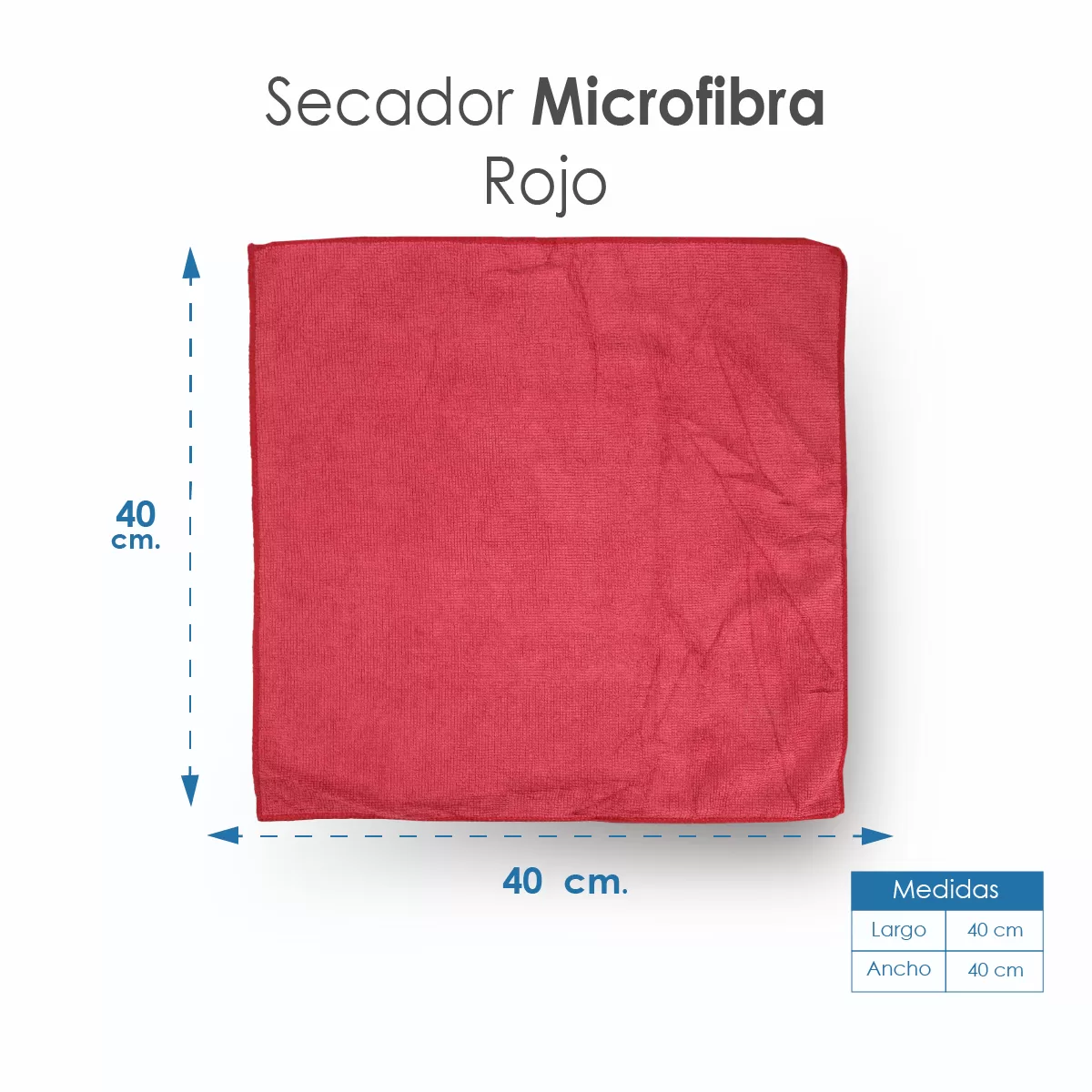 Secador Microfibra 40X40 Color Rojo: imagen 2