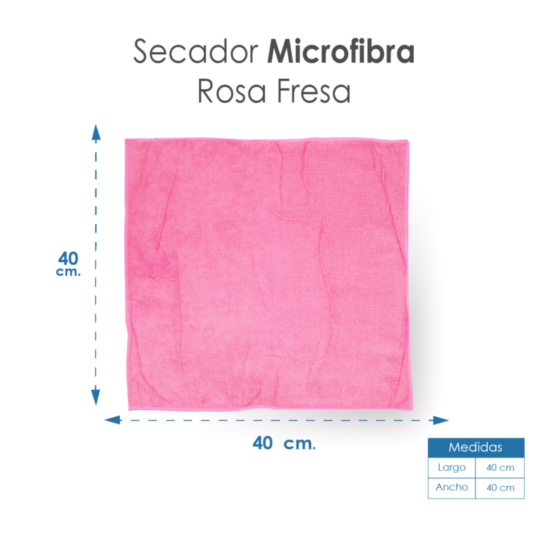 Secador Microfibra 40X40 Color Rosa Fresa