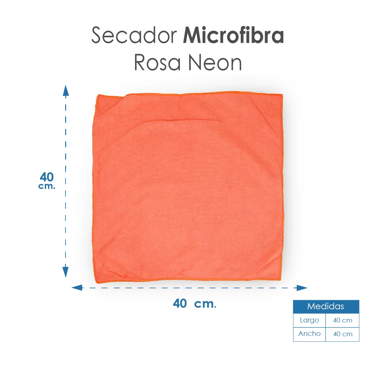 Secador Microfibra 40X40 Color Rosa Neon: imagen 2