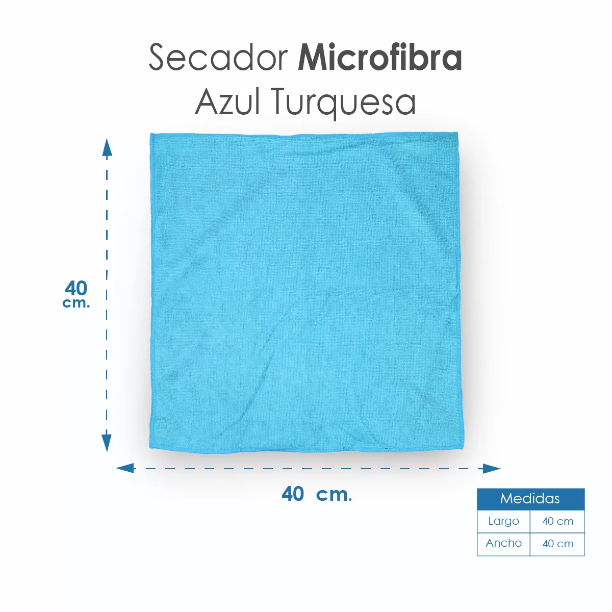 Secador Microfibra 40X40 Color Azul Turquesa: imagen 2
