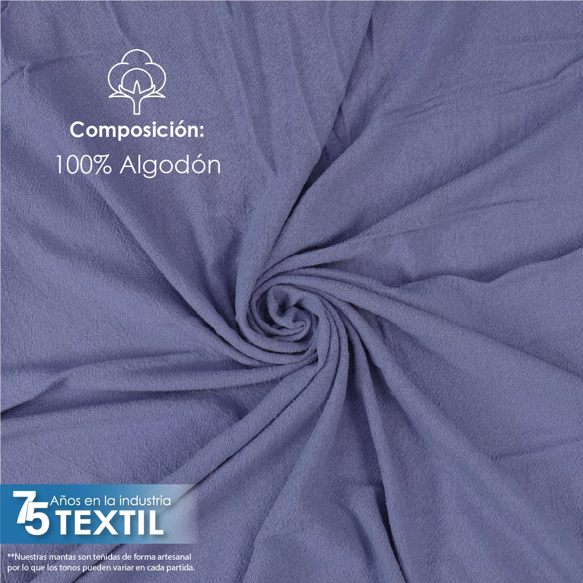 Yute Mérida 1.40 M ancho Azul Plumbago: imagen 5