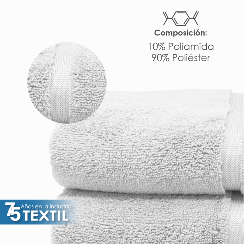 Toalla Microfibra Baño Completo 90X152 Color Blanco