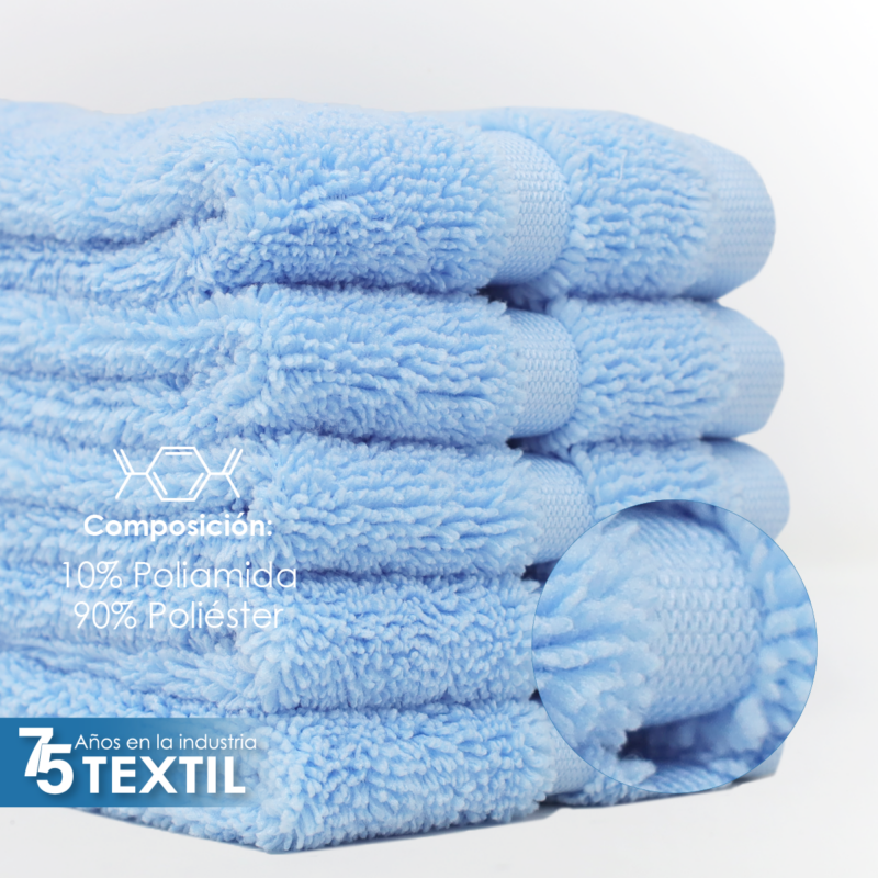 Toalla Facial Microfibra 30X30 Cm Azul Cielo