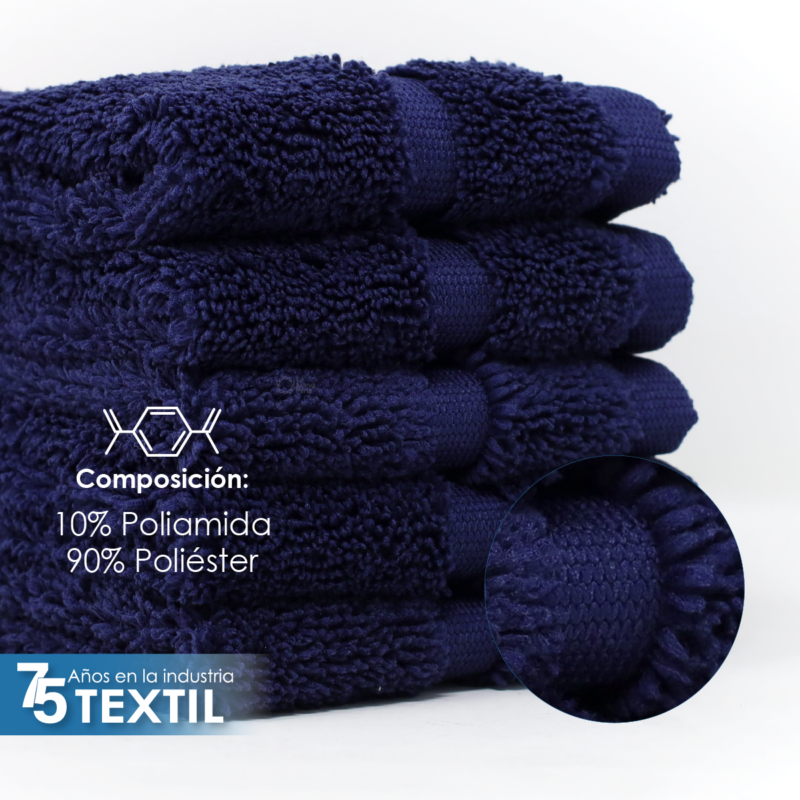 Toalla Facial Microfibra 30X30 Cm Azul Marino