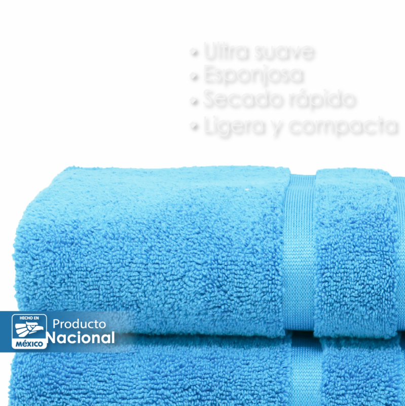 Toalla Microfibra Baño Completo 90X152 Color Turquesa
