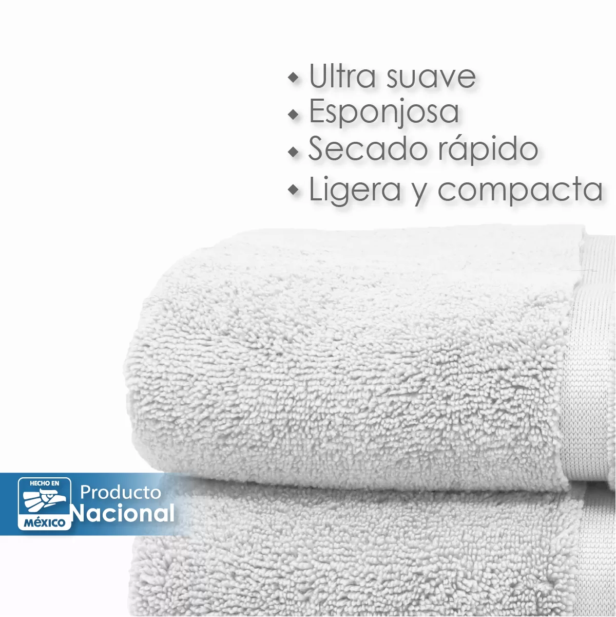 Toalla Microfibra Baño Completo 90X152 Color Blanco: imagen 4