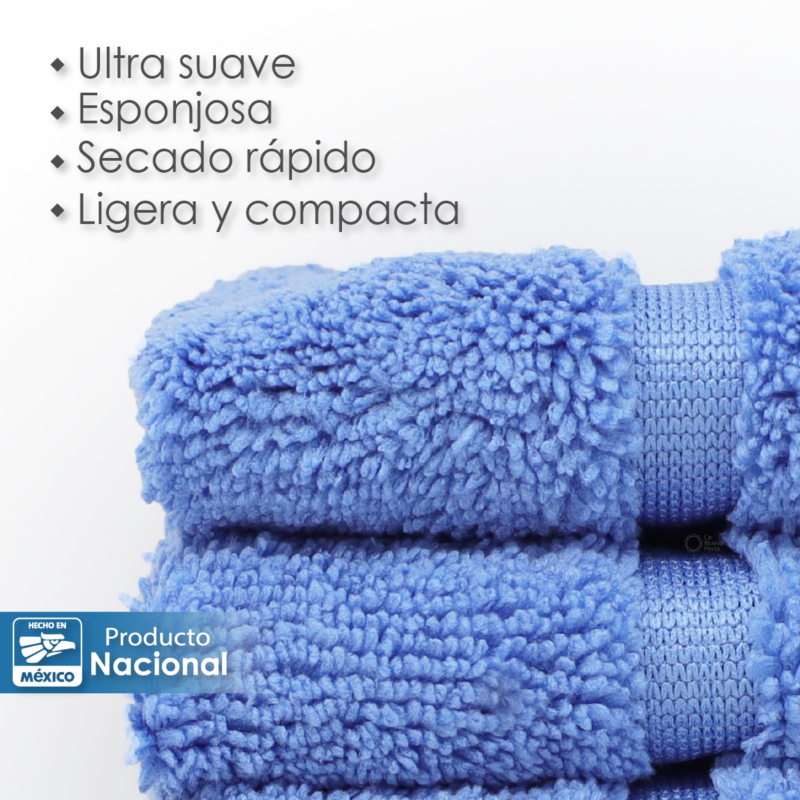 Toalla Facial Microfibra 30X30 Cm Azul Plumbago