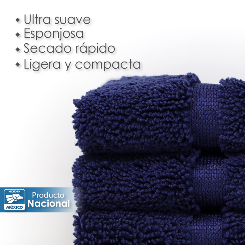 Toalla Facial Microfibra 30X30 Cm Azul Marino