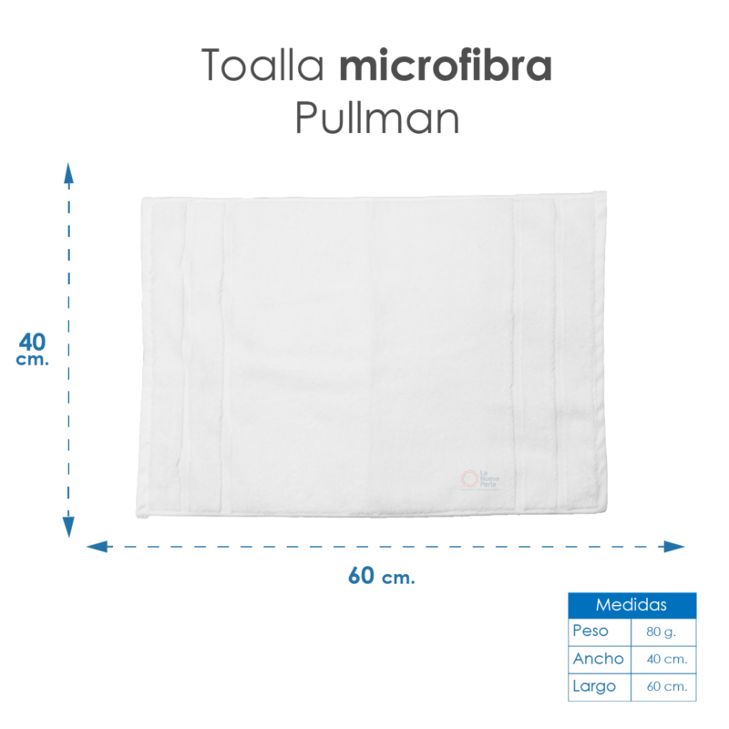 Toalla Microfibra Pullman 40X60 Color Blanco