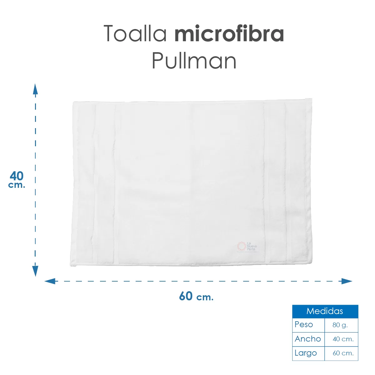 Toalla Microfibra Pullman 40X60 Color Blanco: imagen 2