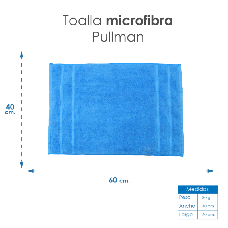 Toalla Microfibra Pullman 40X60 Color Azul Celeste