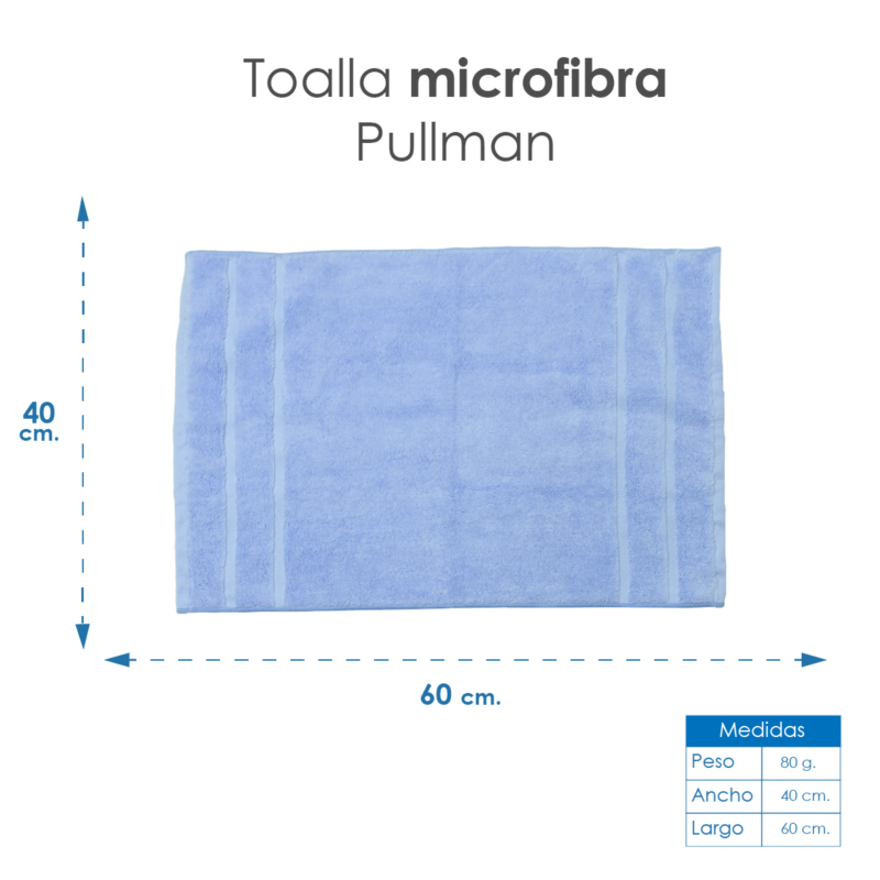 Toalla Microfibra Pullman 40X60 Color Azul Cielo