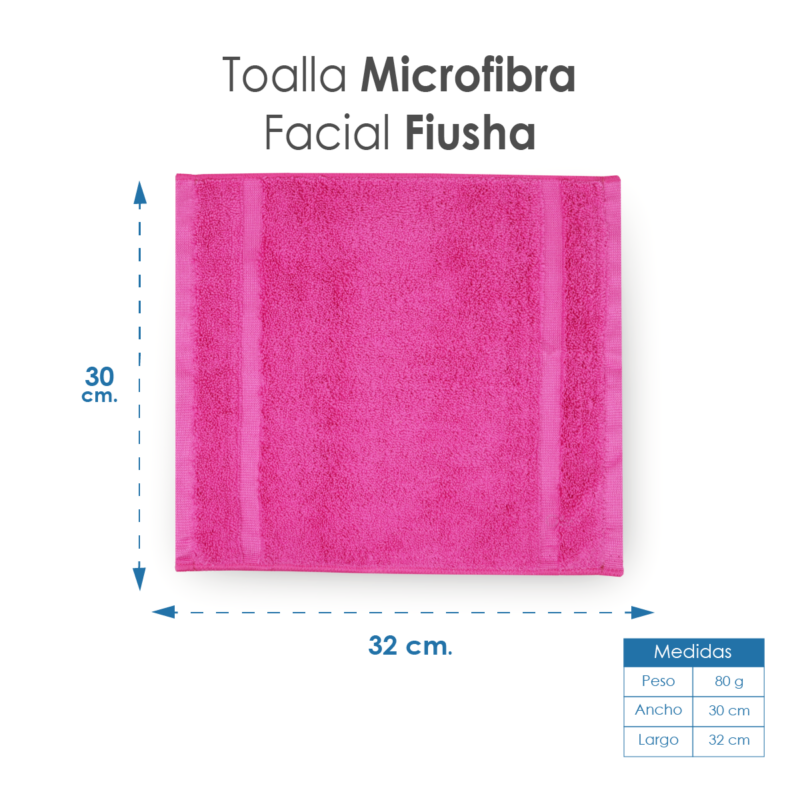 Toalla Facial Microfibra 30X30 Cm Fiusha