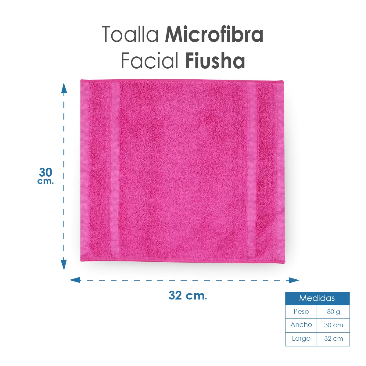 Toalla Facial Microfibra 30X30 Cm Fiusha: imagen 2