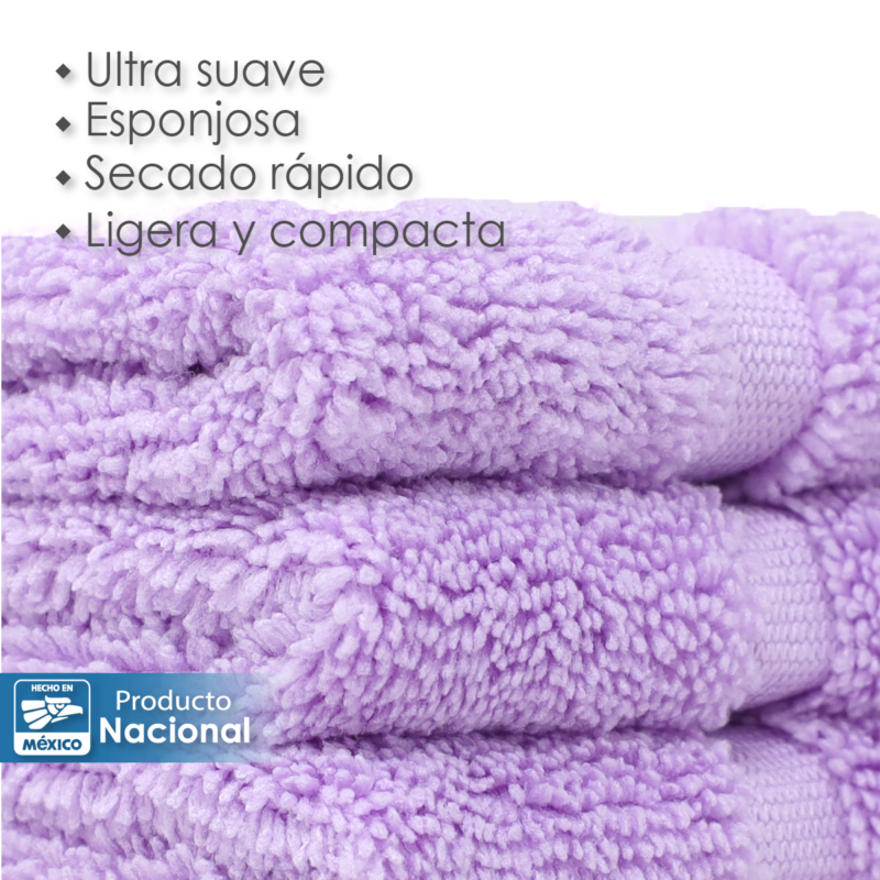 Toalla Facial Microfibra 30X30 Cm Lila