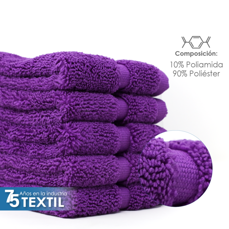 Toalla Facial Microfibra 30X30 Cm Morado