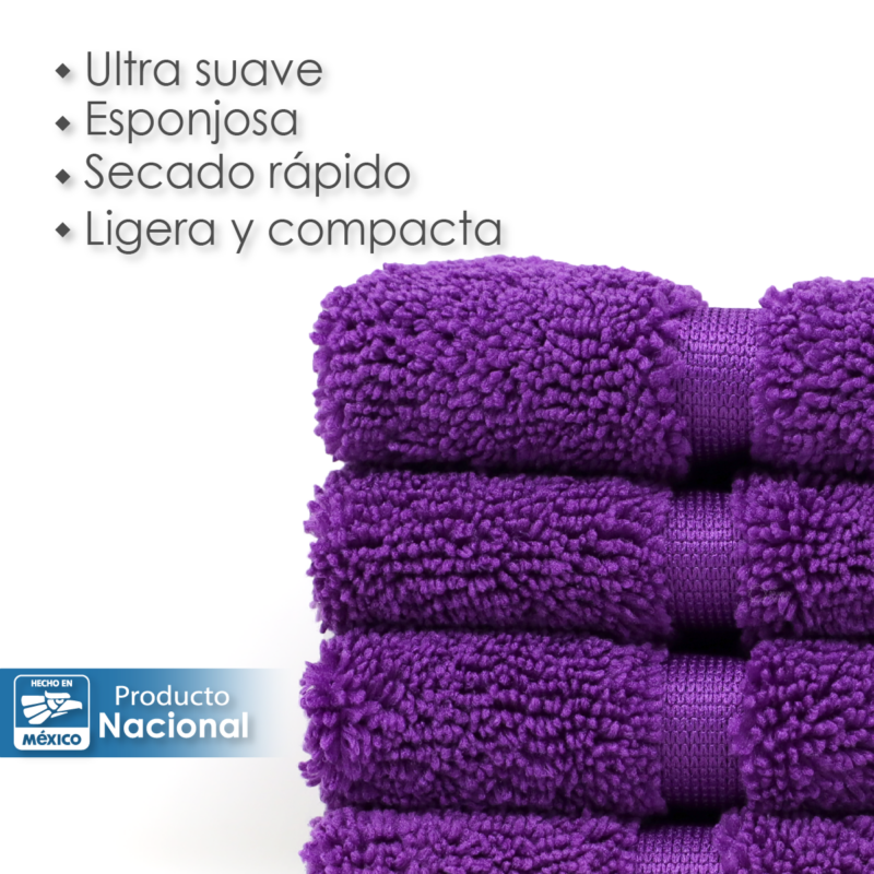 Toalla Facial Microfibra 30X30 Cm Morado