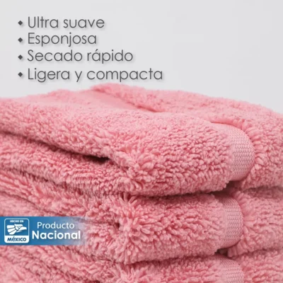 Toalla Facial Microfibra 30X30 Cm Palo de Rosa: imagen 4