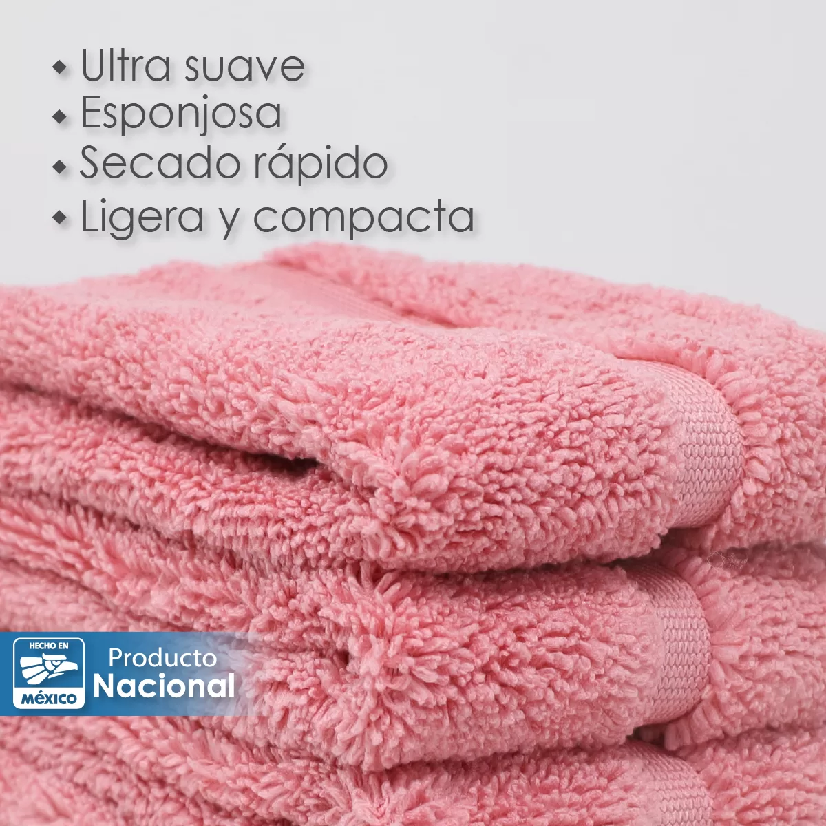 Toalla Facial Microfibra 30X30 Cm Palo de Rosa: imagen 4