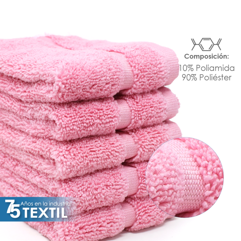 Toalla Facial Microfibra 30X30 Cm Rosa Pastel