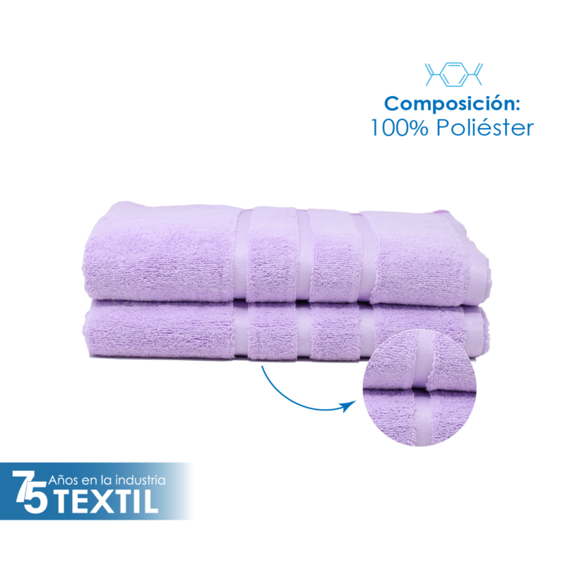 Toalla Microfibra Baño Completo 90X152 Color Lila