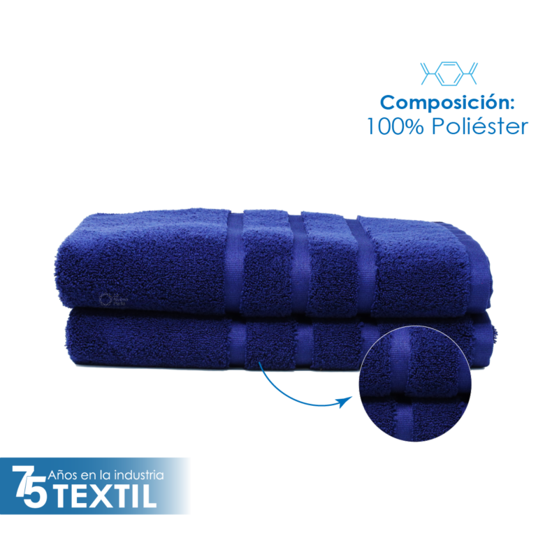 Toalla Microfibra Baño Completo 90X152 Color Azul Marino