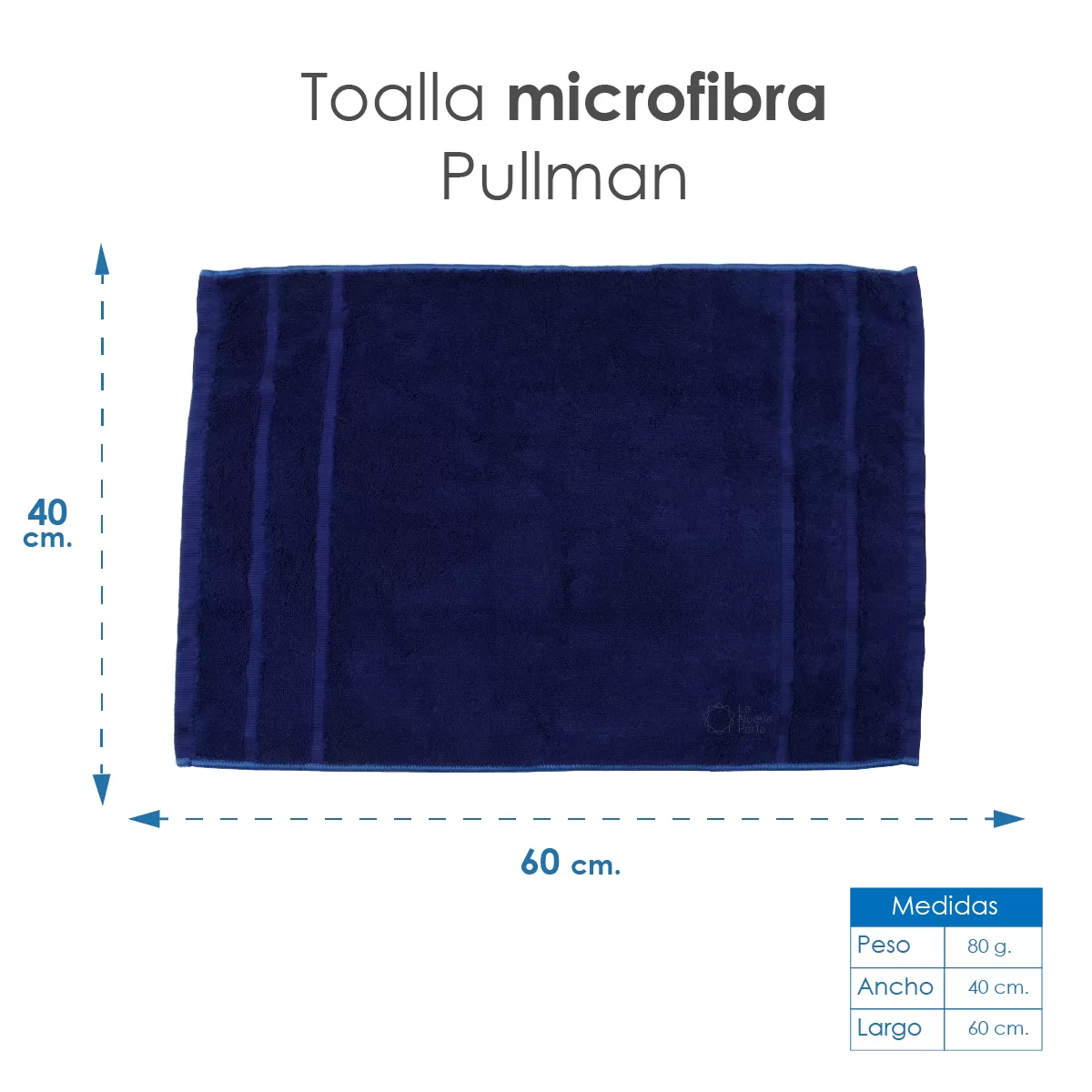 Toalla Microfibra Pullman 40X60 Color Azul Marino: imagen 2